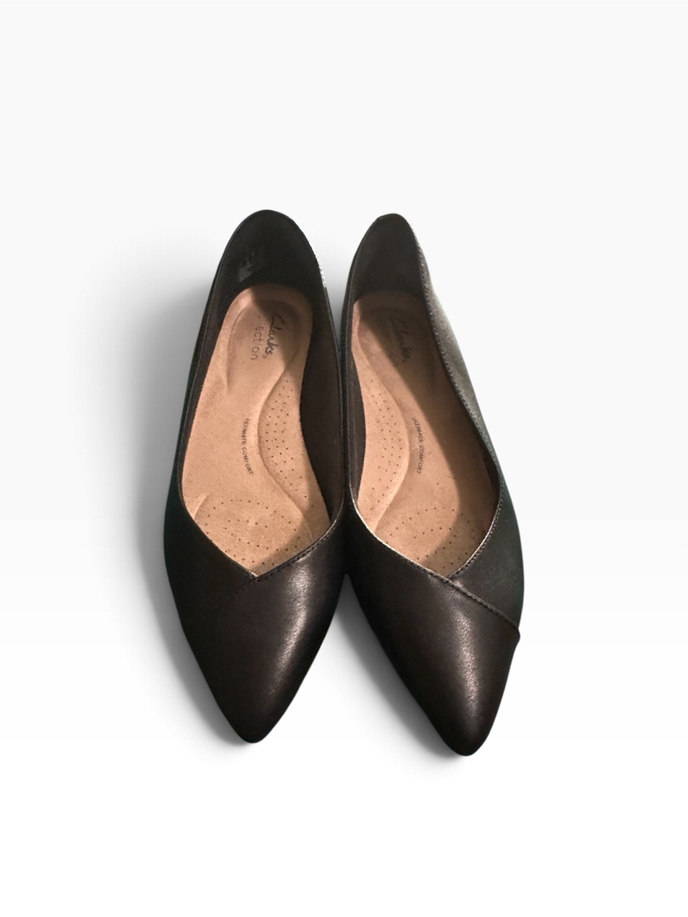 Clarks Collection Black Pointed Toe Flats Women’s 7.5